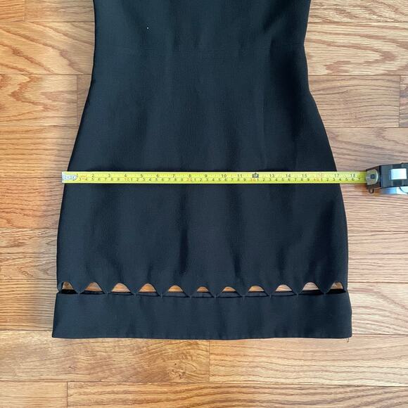 Club Monaco Milancey Scallop Trim Sheath Dress Womens 00 Black Workwear Cocktail - Picture 9 of 10